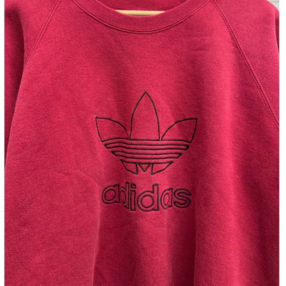 Adidas Originals Trefoil Crewneck Sweatshirt Mens Medium Red Made in USA Vintage